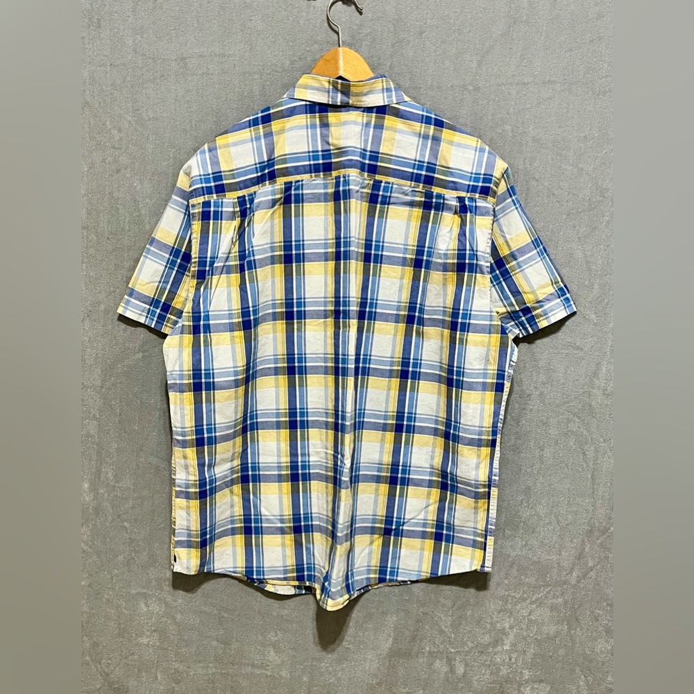GAP Men's Blue and Yellow Checkered Shirt - Picture 6 of 8